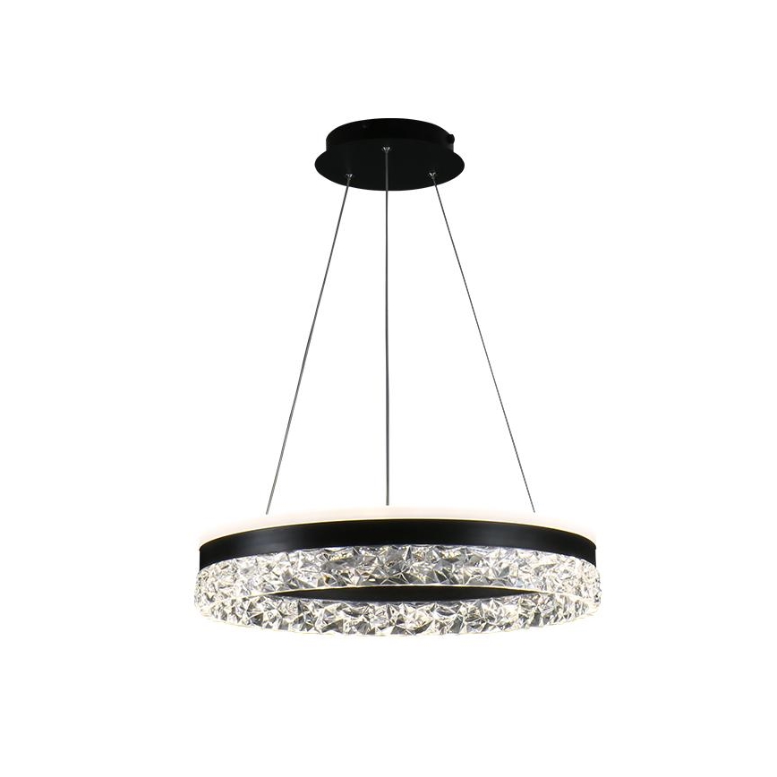 LED ljusreglerad ljuskrona på textilsladd LED/80W/230V 3000-6500K svart + fjärrkontroll