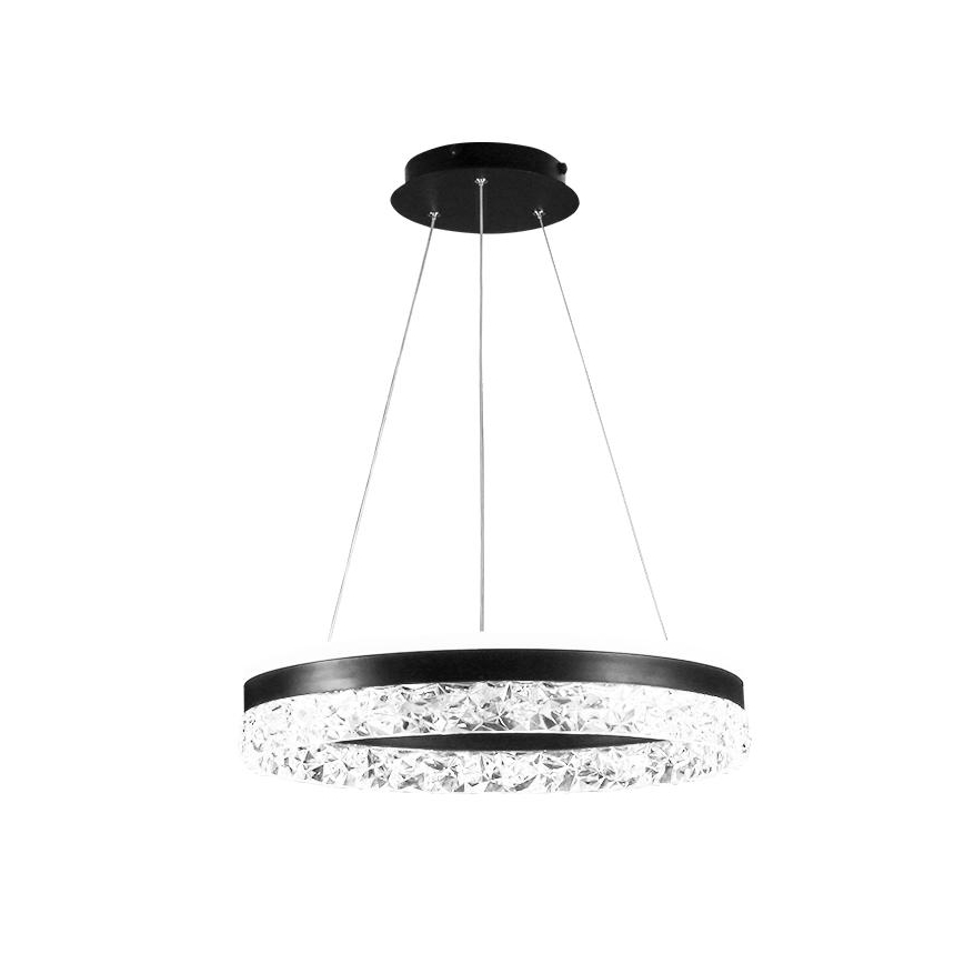 LED ljusreglerad ljuskrona på textilsladd LED/80W/230V 3000-6500K svart + fjärrkontroll