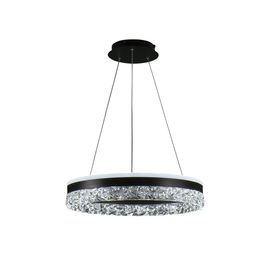 LED ljusreglerad ljuskrona på textilsladd LED/80W/230V 3000-6500K svart + fjärrkontroll