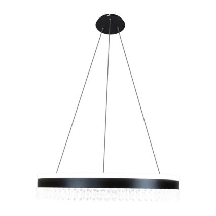 LED Ljusreglerad kristall ljuskrona på snöre LED/80W/230V 3000-6500K svart + fjärrkontroll