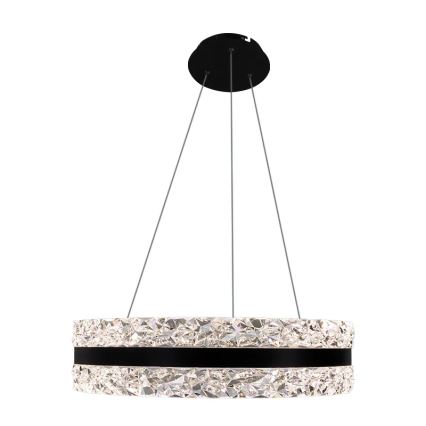 LED Ljusreglerad kristall ljuskrona på snöre LED/80W/230V 3000-6500K svart + fjärrkontroll