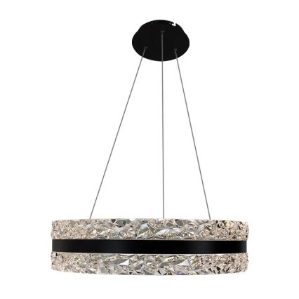 LED Ljusreglerad kristall ljuskrona på snöre LED/80W/230V 3000-6500K svart + fjärrkontroll