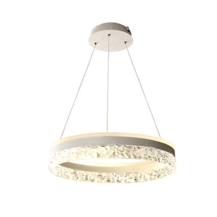 LED ljusreglerad ljuskrona på textilsladd LED/80W/230V 3000-6500K vit + fjärrkontroll
