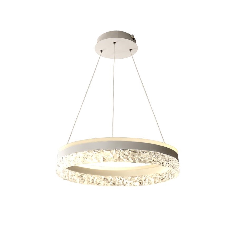 LED ljusreglerad ljuskrona på textilsladd LED/80W/230V 3000-6500K vit + fjärrkontroll
