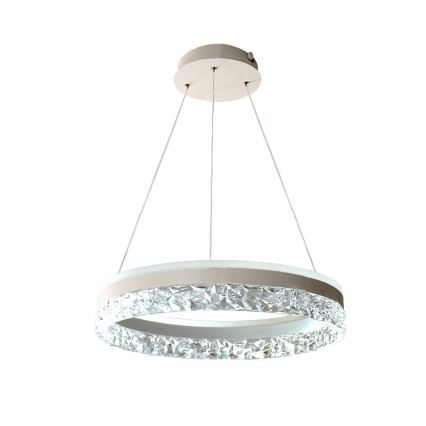 LED ljusreglerad ljuskrona på textilsladd LED/80W/230V 3000-6500K vit + fjärrkontroll