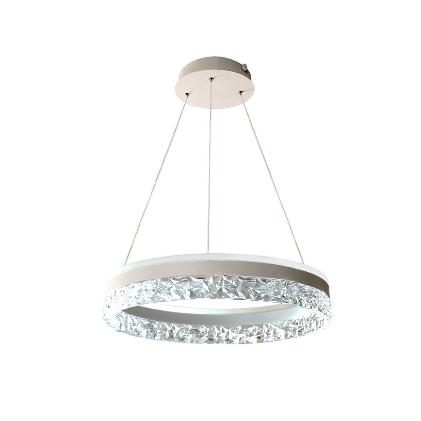 LED ljusreglerad ljuskrona på textilsladd LED/80W/230V 3000-6500K vit + fjärrkontroll