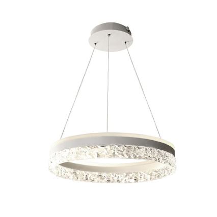 LED ljusreglerad ljuskrona på textilsladd LED/80W/230V 3000-6500K vit + fjärrkontroll