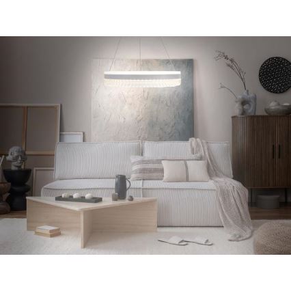 LED Ljusreglerad kristall ljuskrona på snöre LED/80W/230V 3000-6500K vit + fjärrkontroll
