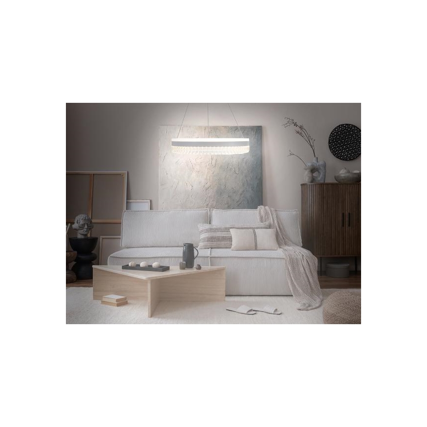 LED Ljusreglerad kristall ljuskrona på snöre LED/80W/230V 3000-6500K vit + fjärrkontroll