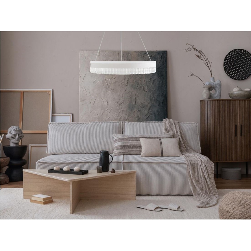 LED Ljusreglerad kristall ljuskrona på snöre LED/80W/230V 3000-6500K vit + fjärrkontroll