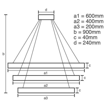 LED ljusreglerad ljuskrona på textilsladd LED/85W/230V 3000-6500K + fjärrkontroll