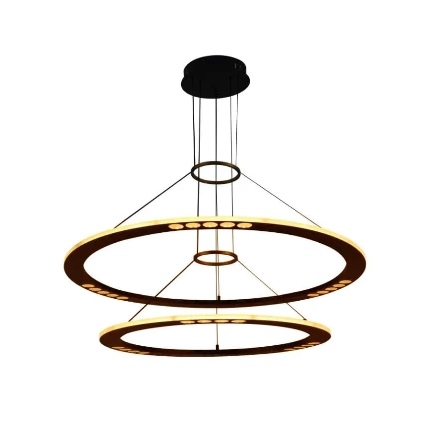 LED ljusreglerad ljuskrona på textilsladd LED/90W/230V 3000-6500K + fjärrkontroll