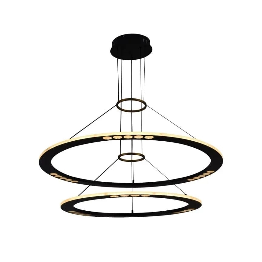LED ljusreglerad ljuskrona på textilsladd LED/90W/230V 3000-6500K + fjärrkontroll