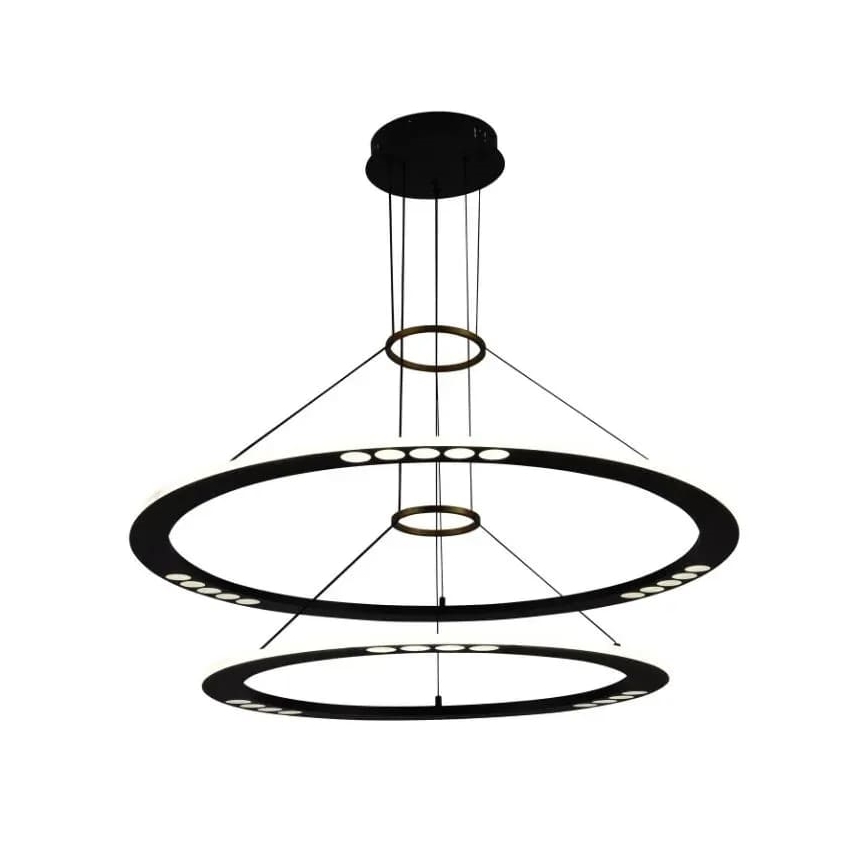 LED ljusreglerad ljuskrona på textilsladd LED/90W/230V 3000-6500K + fjärrkontroll