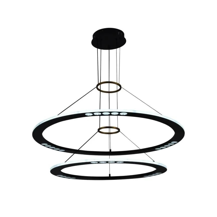 LED ljusreglerad ljuskrona på textilsladd LED/90W/230V 3000-6500K + fjärrkontroll