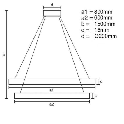 LED ljusreglerad ljuskrona på textilsladd LED/90W/230V 3000-6500K + fjärrkontroll