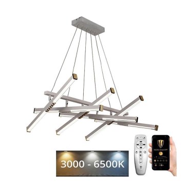 LED ljusreglerad ljuskrona på textilsladd LED/90W/230V 3000-6500K + fjärrkontroll