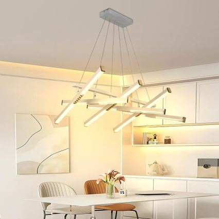 LED ljusreglerad ljuskrona på textilsladd LED/90W/230V 3000-6500K + fjärrkontroll