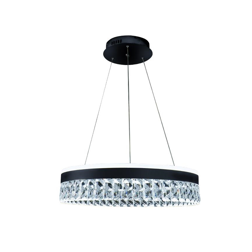 LED Ljusreglerad kristall ljuskrona på snöre LED/90W/230V 3000-6500K svart + fjärrkontroll