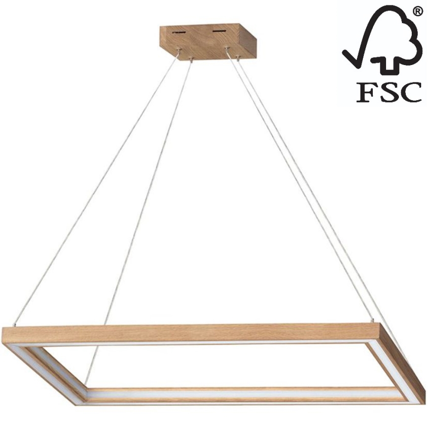 LED ljusreglerad ljuskrona på textilsladd LEGNO 2xLED/33W/230V ek – FSC certifierade