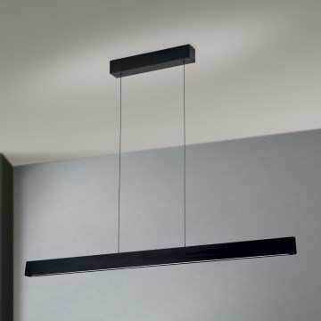 LED ljusreglerad ljuskrona på textilsladd TARA LED/44W/230V 2700/3800/4500/5700K svart
