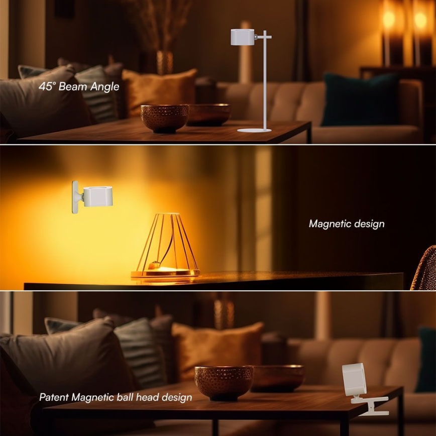 LED Ljusreglerad magnetic rechargeable bordslampa 04.01.2001 LED/3W/5V 3000-6000K 1800 mAh vit