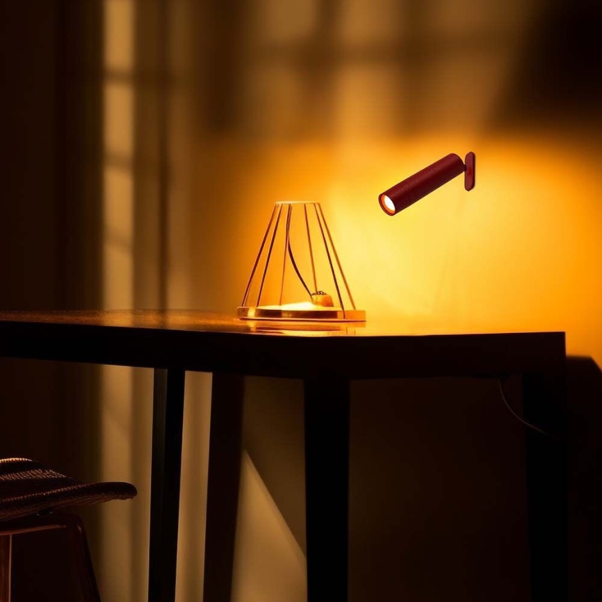 LED Ljusreglerad magnetic rechargeable bordslampa 03.01.2001 LED/3W/5V 4000K 1500 mAh röd