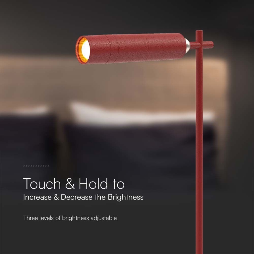 LED Ljusreglerad magnetic rechargeable bordslampa 03.01.2001 LED/3W/5V 4000K 1500 mAh röd
