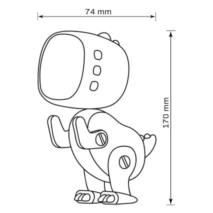 LED RGBW Ljusreglerad barns natt små lampor med väckarklocka ROBOT LED/1W/5V 1200 mAh