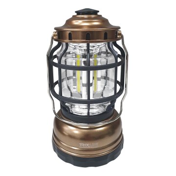 LED Ljusreglerad portable camping lampa 3xLED/3W/3xAA IPX4 guld