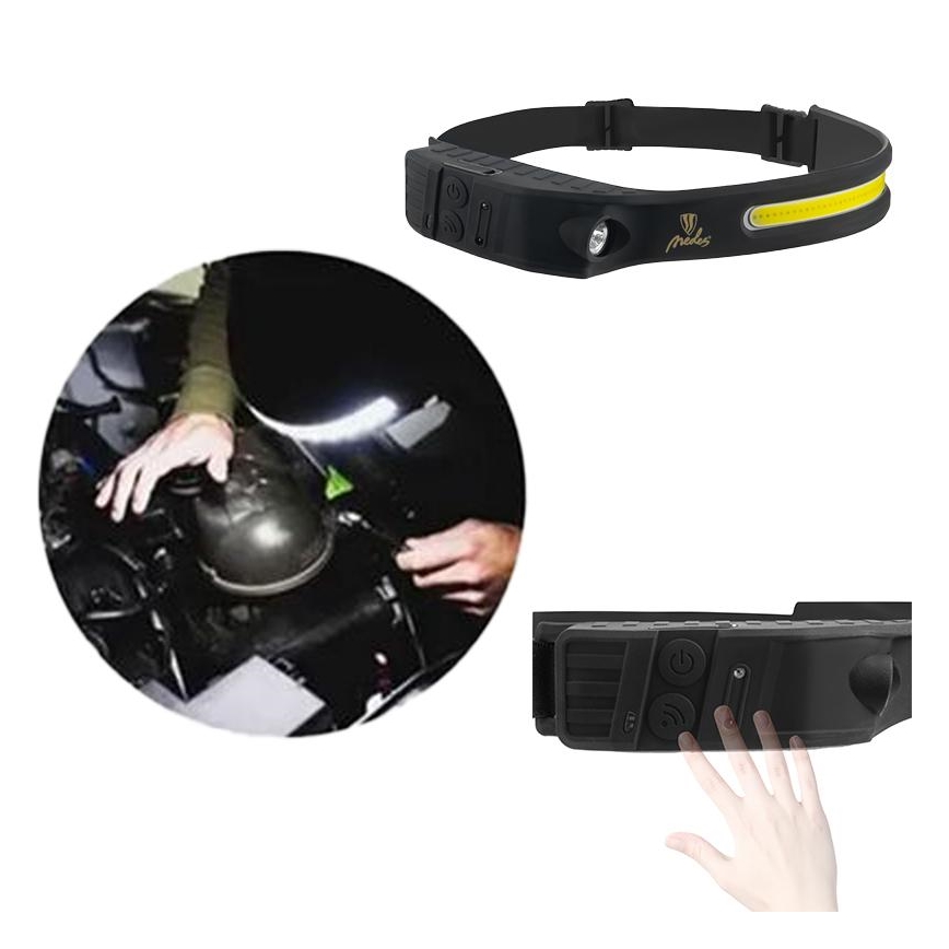 LED Ljusreglerad rechargeable headlamp med sensor LED/8W/5V IP44 570 lm 2000 mAh