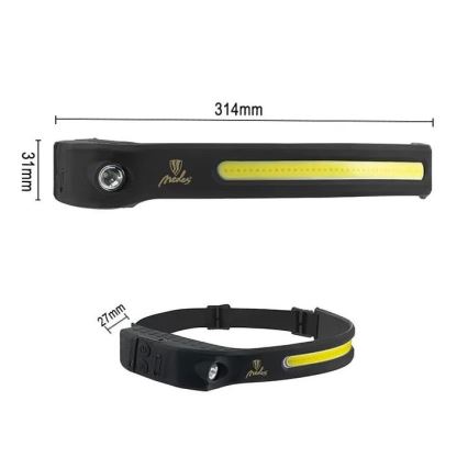 LED Ljusreglerad rechargeable headlamp med sensor LED/8W/5V IP44 570 lm 2000 mAh