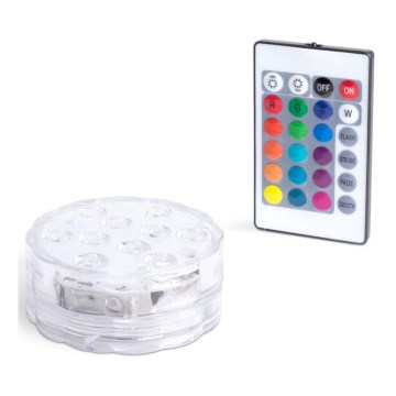 LED Ljusreglerad simbasängslampa LED/3xAAA IP68 + fjärrkontroll