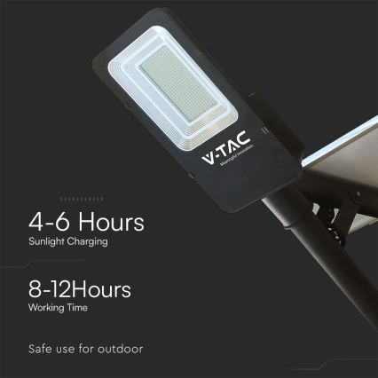 LED Ljusreglerad hybrid solcell gata lampa LED/50W/230V 6500K IP65 50000 mAh + fjärrkontroll