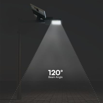 LED Ljusreglerad hybrid solcell gata lampa LED/50W/230V 6500K IP65 50000 mAh + fjärrkontroll