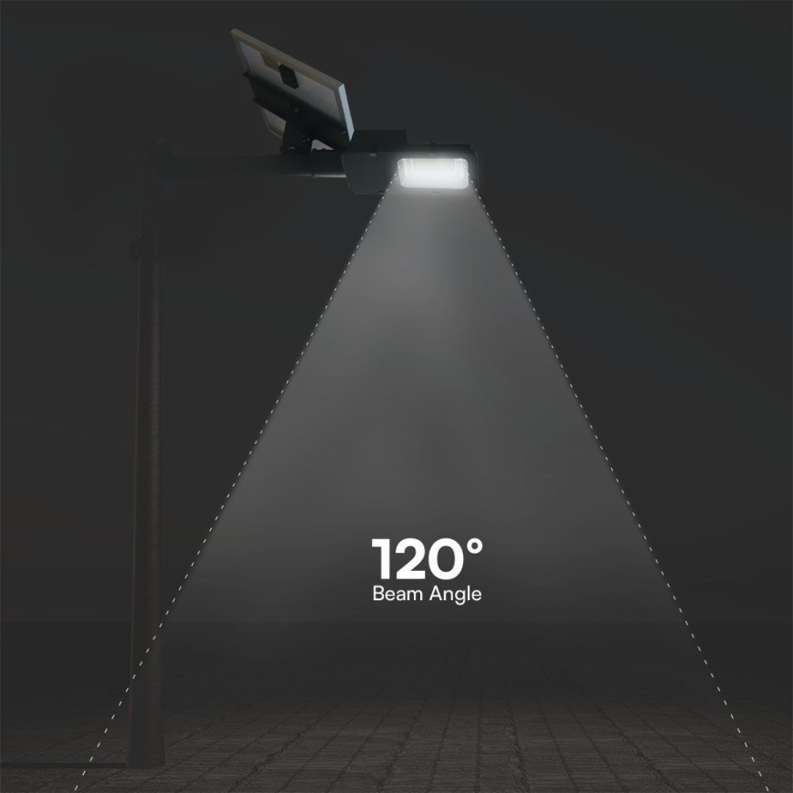 LED Ljusreglerad hybrid solcell gata lampa LED/50W/230V 6500K IP65 50000 mAh + fjärrkontroll