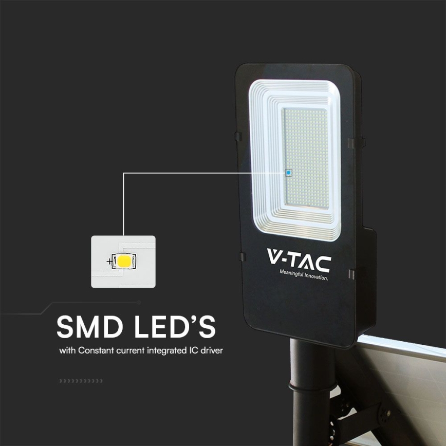 LED Ljusreglerad hybrid solcell gata lampa LED/50W/230V 6500K IP65 50000 mAh + fjärrkontroll