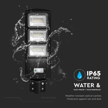 LED Dimmerbar gatulampor med solceller med rörelse- och skymningsgivare LED/12W/3,2V 6000K IP65 10000 mAh svart + fjärrkontroll