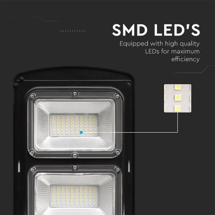 LED Dimmerbar gatulampor med solceller med rörelse- och skymningsgivare LED/12W/3,2V 6000K IP65 10000 mAh svart + fjärrkontroll