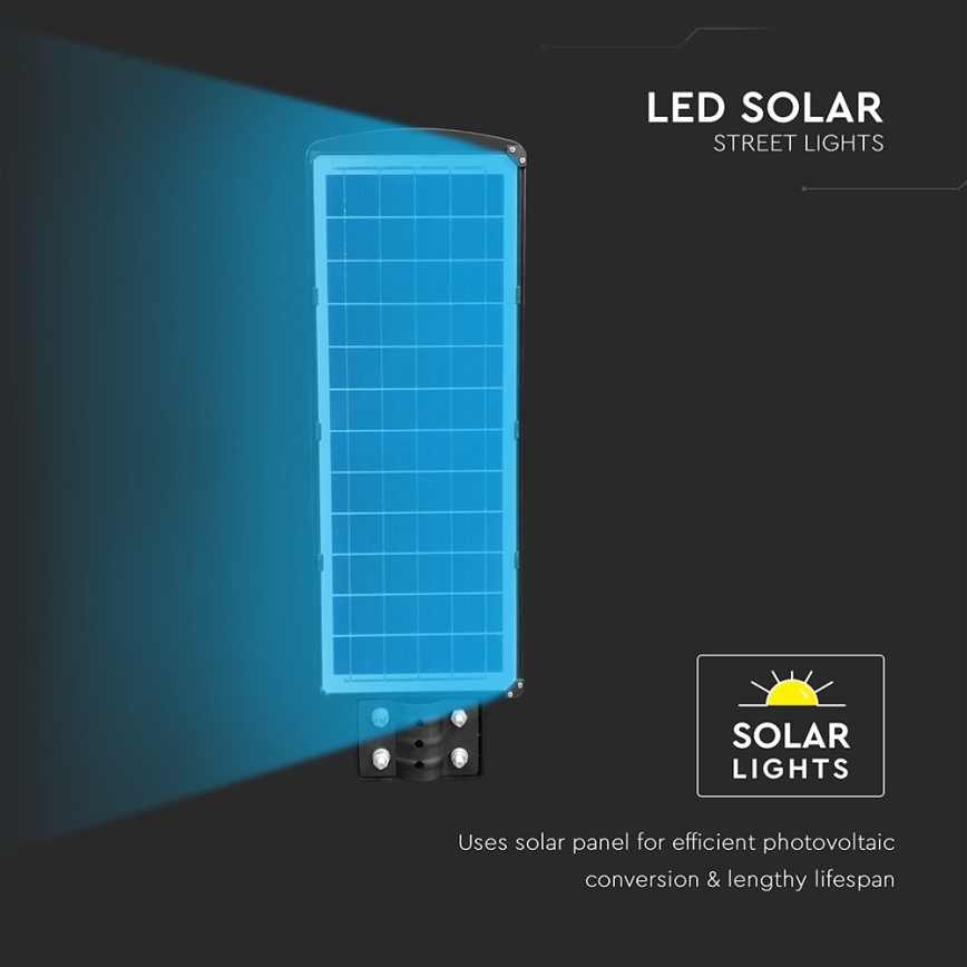 LED Dimmerbar gatulampor med solceller med rörelse- och skymningsgivare LED/12W/3,2V 6000K IP65 10000 mAh svart + fjärrkontroll