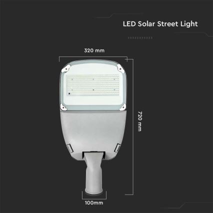 LED Ljusreglerad solcell gata lampa SAMSUNG CHIP LED/50W/6,4V 6000K IP65 + fjärrkontroll