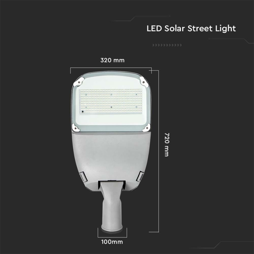 LED Ljusreglerad solcell gata lampa SAMSUNG CHIP LED/50W/6,4V 6000K IP65 + fjärrkontroll