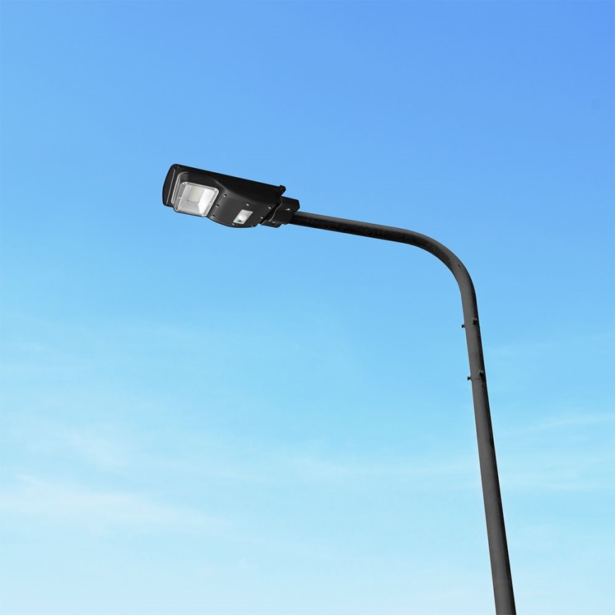 LED Dimmerbar gatulampor med solceller med rörelse- och skymningsgivare LED/6W/3,2V 6000K IP65 5000 mAh svart + fjärrkontroll