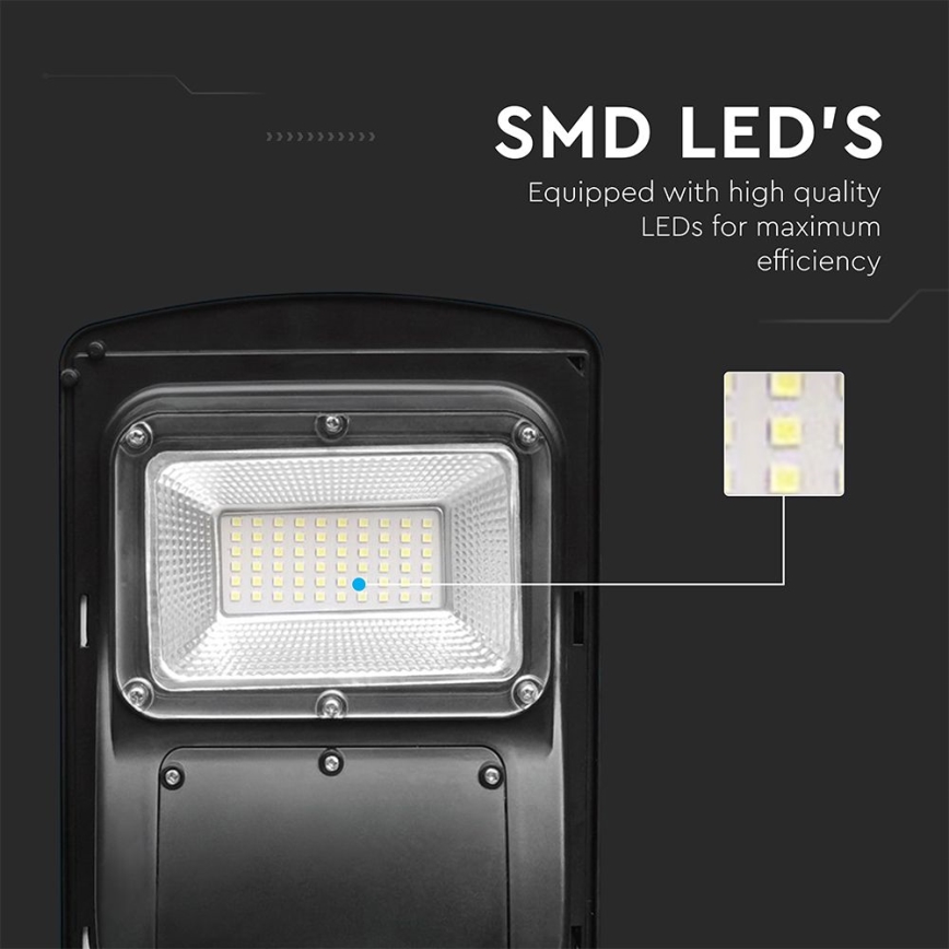 LED Dimmerbar gatulampor med solceller med rörelse- och skymningsgivare LED/6W/3,2V 6000K IP65 5000 mAh svart + fjärrkontroll