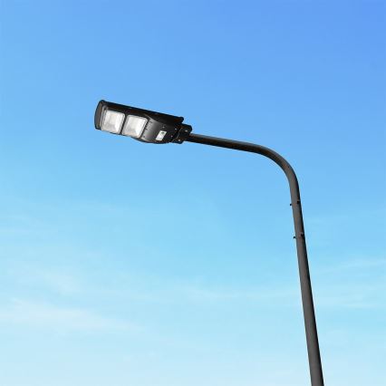 LED Dimmerbar gatulampor med solceller med rörelse- och skymningsgivare LED/8W/3,2V 6000K IP65 9000 mAh svart + fjärrkontroll