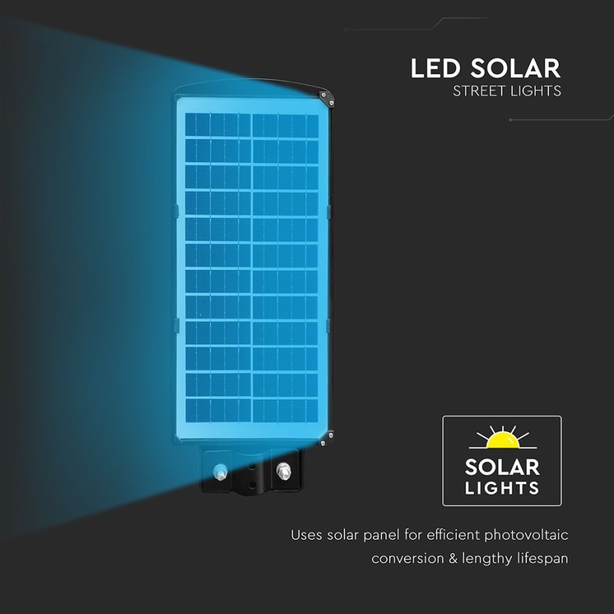 LED Dimmerbar gatulampor med solceller med rörelse- och skymningsgivare LED/8W/3,2V 6000K IP65 9000 mAh svart + fjärrkontroll