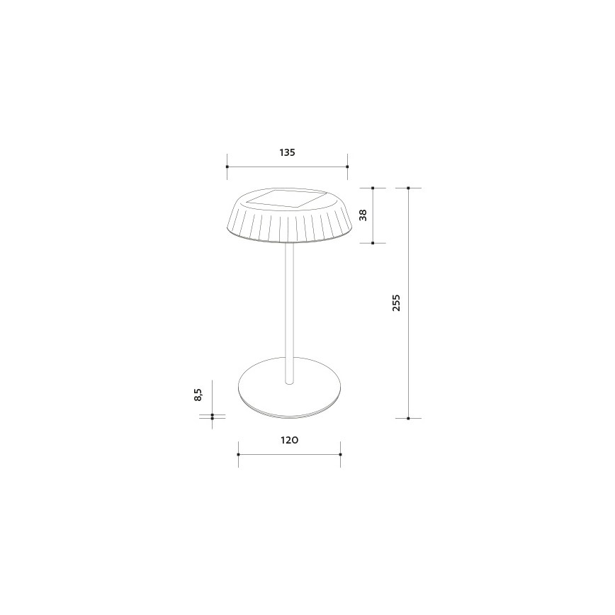 LED Ljusreglerad solcell uppladdningsbar bordslampa VIVIEN LED/3W/5V 2700K 1600 mAh IP54 svart
