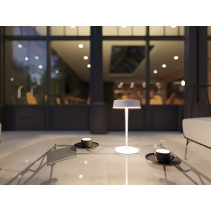 LED Ljusreglerad solcell uppladdningsbar bordslampa VIVIEN LED/3W/5V 2700K 1600 mAh IP54 vit