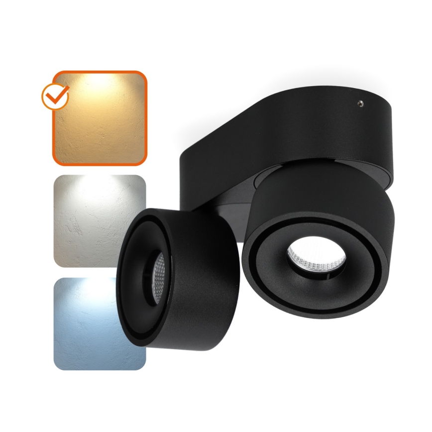 LED ljusreglerad spotlight LAHTI MINI 2xLED/9W/230V 3000K CRI 90 svart