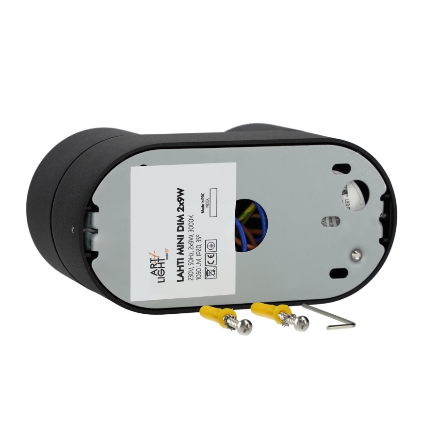 LED ljusreglerad spotlight LAHTI MINI 2xLED/9W/230V 3000K CRI 90 svart
